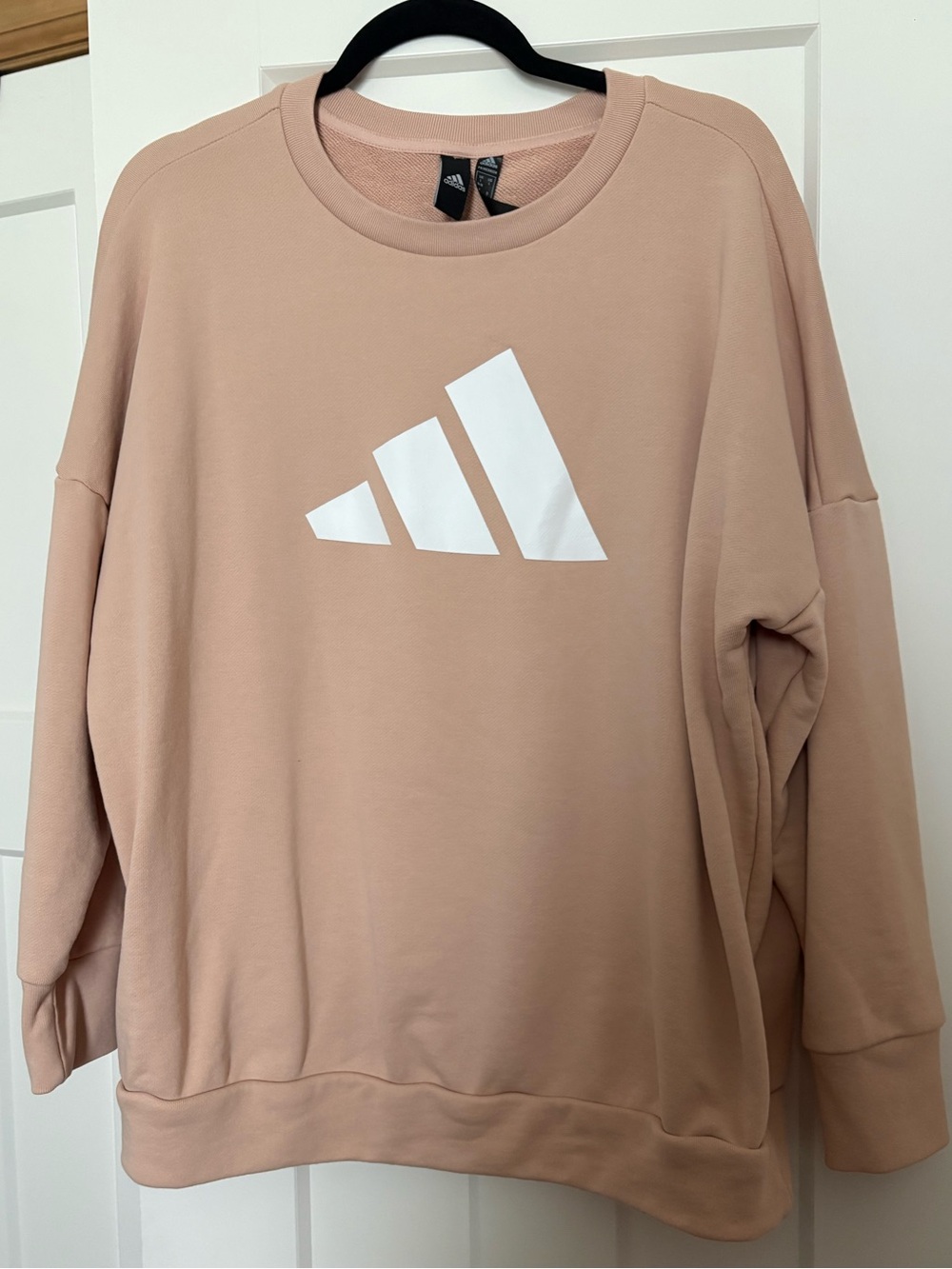 adidas Women's Blush Crewneck Sweatshirt with White Logo Size Large